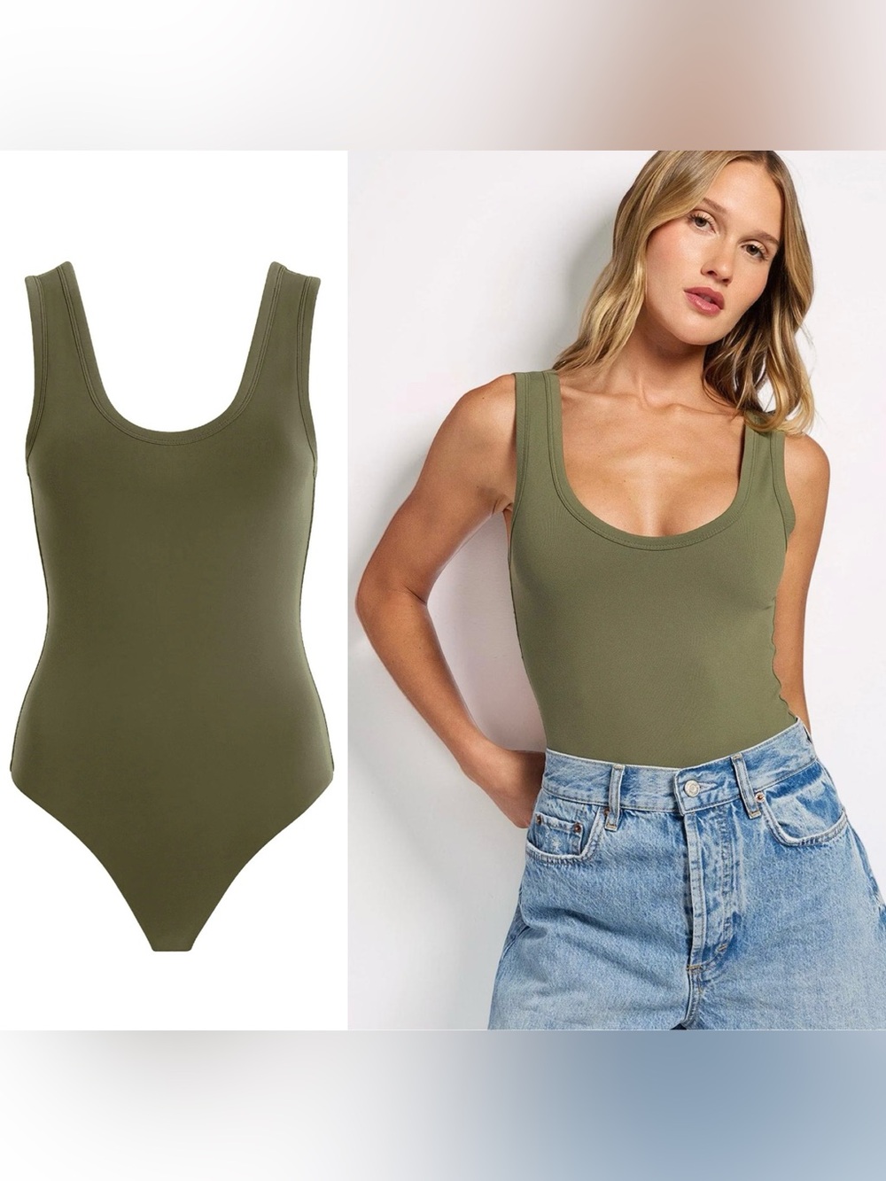 NWT✨ Sage Green, Scoop-neck Sleeveless Bodysuit